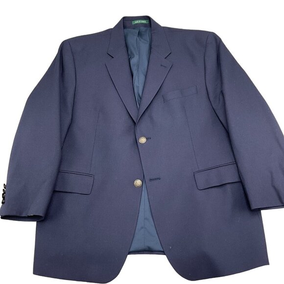 Ralph Lauren Ralph Blazer Men 44 Blue Pewter Shield Button Wool Stretch Canada‎ - Picture 1 of 16